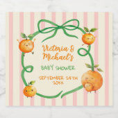 リトルかわいこちゃんオレンジベビーシャワー スパークリングワインラベル (シングルラベル)