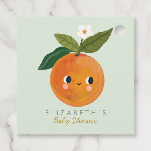 リトルかわいこちゃんオレンジベビーシャワー フェイバータグ (裏面)