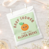 リトルかわいこちゃんオレンジベビーシャワー フェイバーバッグ (クリップ留めされた状態)