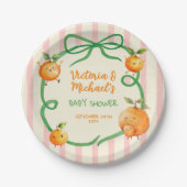 リトルかわいこちゃんオレンジベビーシャワー ペーパープレート (正面)