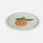 リトルかわいこちゃんオレンジベビーシャワー ペーパープレート (アングル)