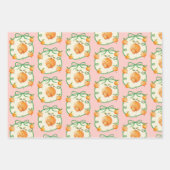 リトルかわいこちゃんオレンジベビーシャワー ラッピングペーパーシート (正面3)
