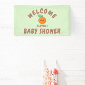 リトルかわいこちゃんオレンジベビーシャワー 横断幕 (インサイチュ)