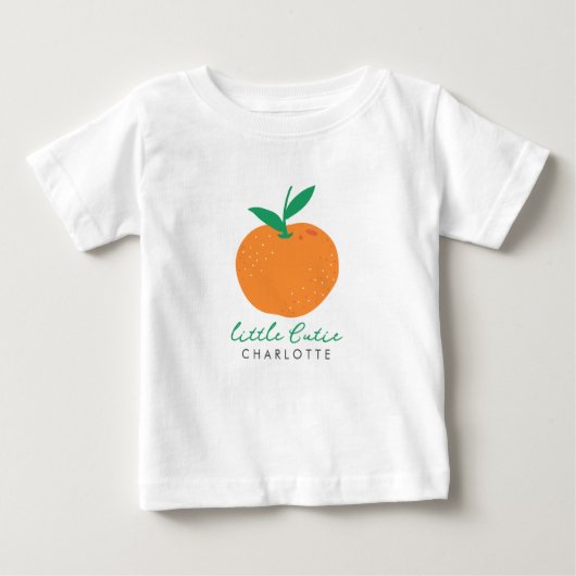 リトルかわいこちゃんオレンジベビートドラーTシャツ ベビーTシャツ (正面)