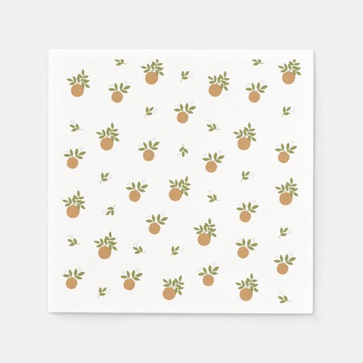 リトルかわいこちゃんオレンジペーパーナプキン スタンダードカクテルナプキン (正面)