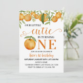 リトルかわいこちゃんオレンジ柑橘類誕生日招待状 招待状 (スタンド正面)