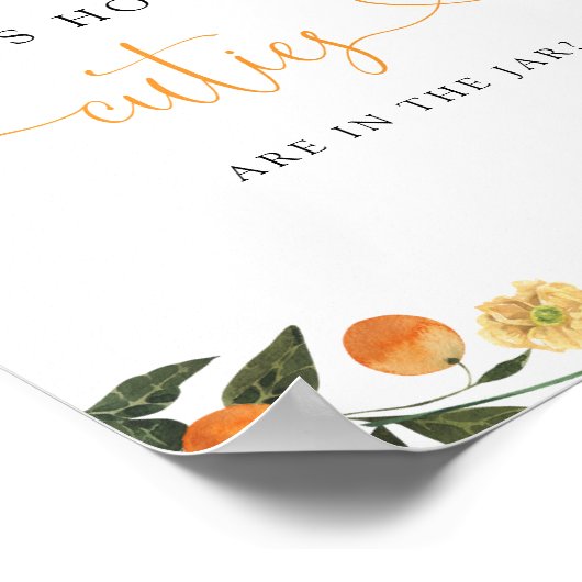 リトルかわいこちゃんオレンジ植物学書ベビー標識 ポスター (角)