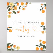 リトルかわいこちゃんオレンジ植物学書ベビー標識 ポスター (正面)