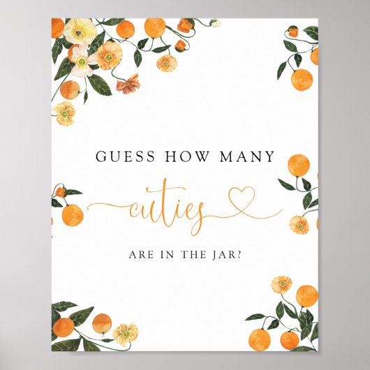 リトルかわいこちゃんオレンジ植物学書ベビー標識 ポスター (正面)