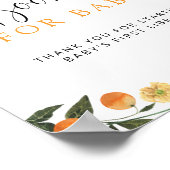 リトルかわいこちゃんオレンジ植物学書ベビー標識 ポスター (角)