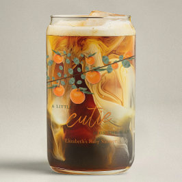 リトルかわいこちゃんオレンジ男女兼用色ベビーシャワー ガラス缶