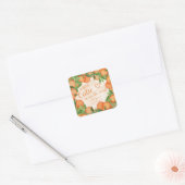 リトルかわいこちゃんオレンジ男女兼用色ベビーシャワー スクエアシール (封筒)