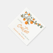 リトルかわいこちゃんオレンジ男女兼用色ベビーシャワー スタンダードカクテルナプキン (角)