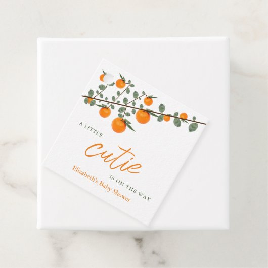 リトルかわいこちゃんオレンジ男女兼用色ベビーシャワー フェイバータグ (インサイチュ)