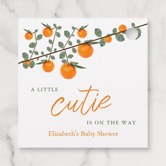 リトルかわいこちゃんオレンジ男女兼用色ベビーシャワー フェイバータグ (裏面)