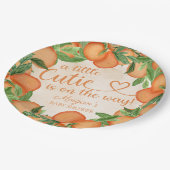 リトルかわいこちゃんオレンジ男女兼用色ベビーシャワー ペーパープレート (アングル)