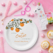 リトルかわいこちゃんオレンジ男女兼用色ベビーシャワー ペーパープレート (パーティー)