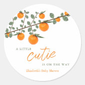 リトルかわいこちゃんオレンジ男女兼用色ベビーシャワー ラウンドシール (正面)