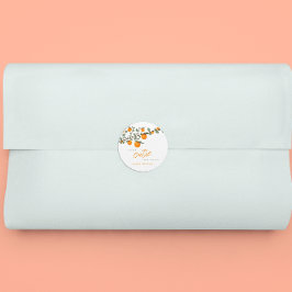 リトルかわいこちゃんオレンジ男女兼用色ベビーシャワー ラウンドシール