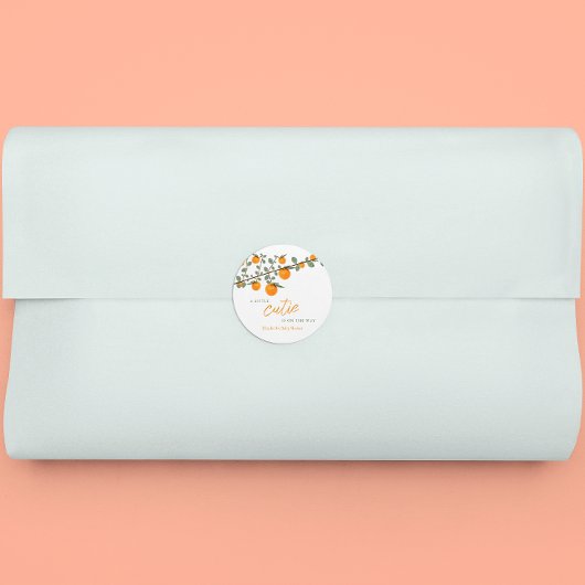 リトルかわいこちゃんオレンジ男女兼用色ベビーシャワー ラウンドシール