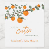 リトルかわいこちゃんオレンジ男女兼用色ベビーシャワー ワインラベル (シングルラベル)