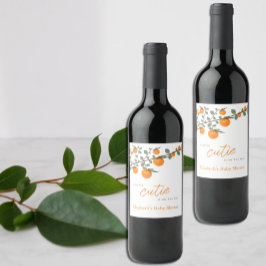 リトルかわいこちゃんオレンジ男女兼用色ベビーシャワー ワインラベル