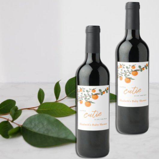 リトルかわいこちゃんオレンジ男女兼用色ベビーシャワー ワインラベル