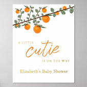 リトルかわいこちゃんオレンジ男女兼用色ベビーシャワー 箔ポスター (正面)