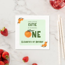 リトルかわいこちゃんオレンジ第1誕生日 スタンダードカクテルナプキン