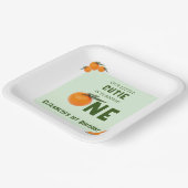 リトルかわいこちゃんオレンジ第1誕生日 ペーパープレート (傾斜あり)