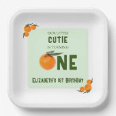 リトルかわいこちゃんオレンジ第1誕生日 ペーパープレート (正面)