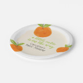 リトルかわいこちゃんオレンジ緑の水の色ベビーシャワー ペーパープレート (アングル)