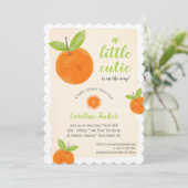 リトルかわいこちゃんオレンジ緑の水の色ベビーシャワー 招待状 (スタンド正面)