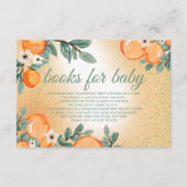 リトルかわいこちゃんオレンジ緑の赤ちゃんシャワーブック エンクロージャーカード (正面)
