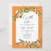 リトルかわいこちゃんオレンジ色の水の色柑橘系ベビーシャワー 招待状 (正面)