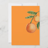 リトルかわいこちゃんオレンジ色の水の色柑橘系ベビーシャワー 招待状 (裏面)