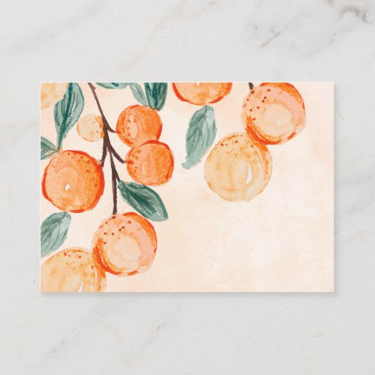 リトルかわいこちゃんオレンジ色の赤ちゃんシャワーおむつラッフル エンクロージャーカード (裏面)