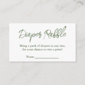 リトルかわいこちゃんオレンジ色の赤ちゃんシャワーおむつラッフル エンクロージャーカード (裏面)