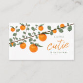 リトルかわいこちゃんオレンジ色の赤ちゃんシャワーおむつラッフル エンクロージャーカード (正面)