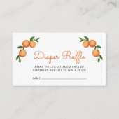 リトルかわいこちゃんオレンジ色の赤ちゃんシャワーおむつラッフル エンクロージャーカード (正面)