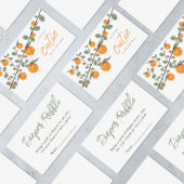 リトルかわいこちゃんオレンジ色の赤ちゃんシャワーおむつラッフル エンクロージャーカード