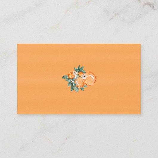 リトルかわいこちゃんオレンジ色の赤ちゃんシャワーおむつラッフル エンクロージャーカード (裏面)