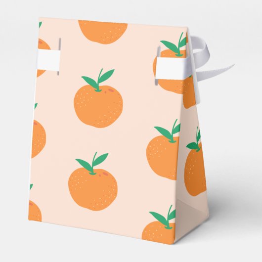 リトルかわいこちゃんオレンジ色の赤ちゃんシャワーお願いボックス フェイバーボックス (裏面サイド)