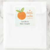 リトルかわいこちゃんオレンジ色の赤ちゃんシャワー好み スクエアシール (バッグ)