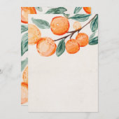 リトルかわいこちゃんオレンジ色の赤ちゃん空白のシャワー招待 招待状 (正面/裏面)