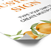 リトルかわいこちゃんオレンジ誕生日カスタムテーブルサイン ポスター (角)