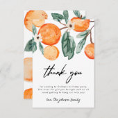 リトルかわいこちゃんオレンジ誕生日サンキューカード サンキューカード (正面/裏面)