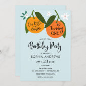 リトルかわいこちゃんオレンジ誕生日招待状 招待状 (正面/裏面)