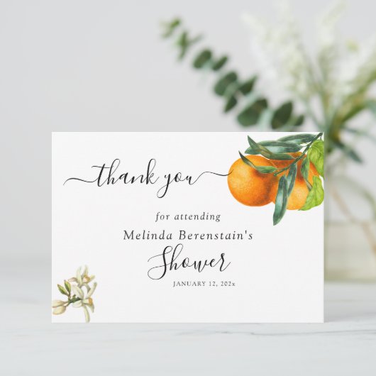 リトルかわいこちゃんオレンジ赤ちゃんシャワーありがとう サンキューカード (スタンド正面)