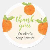 リトルかわいこちゃんオレンジ赤ちゃんシャワーありがとう ラウンドシール (正面)